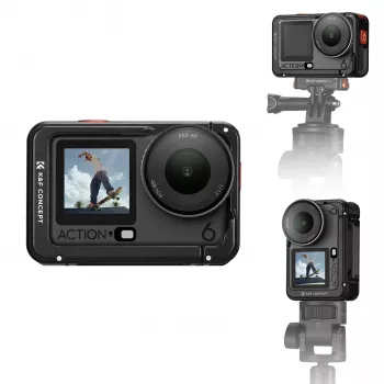 KF rāmja stiprinājuma kameras būris DJI Osmo Action 6, metāls, melns, KF12.0026
