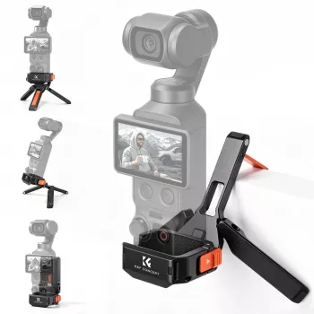 KF magnētiskais aizsargrāmis un statīva stiprinājums DJI Osmo Pocket 3 / 4, melns, alumīnija sakausējums un ABS plastmasa, KF20.0022