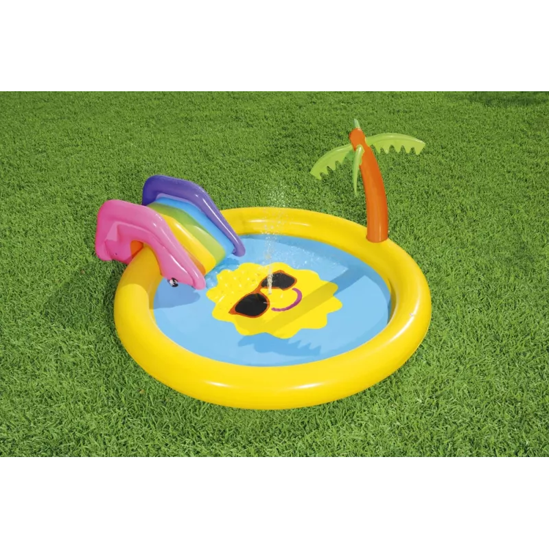 Bestway Playground Island 237 x 201 x 104 cm Inflatable Water Play Center with Slide and Games