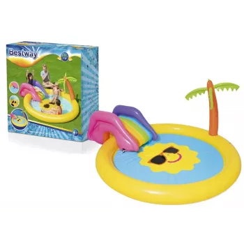 Bestway Playground Island 237 x 201 x 104 cm Inflatable Water Play Center with Slide and Games