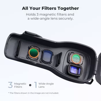KF cietais PC aizsargmaciņš DJI Osmo Pocket 3/4 ar siksniņu - Melns