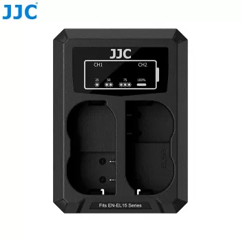 JJC Dual USB Lādētājs 2x Nikon EN-EL15 EN-EL15a EN-EL15b EN-EL15c Akumulatoriem
