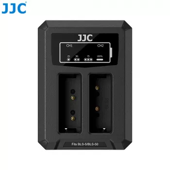 JJC Dual USB Lādētājs Olympus BLS-1 BLS-5 BLS-50 Akumulatoriem