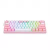 Redragon Fizz Pro K616 60% Tri-Mode Mechanical Gaming Keyboard, White/Pink, RGB, Hot-Swappable, 1600mAh