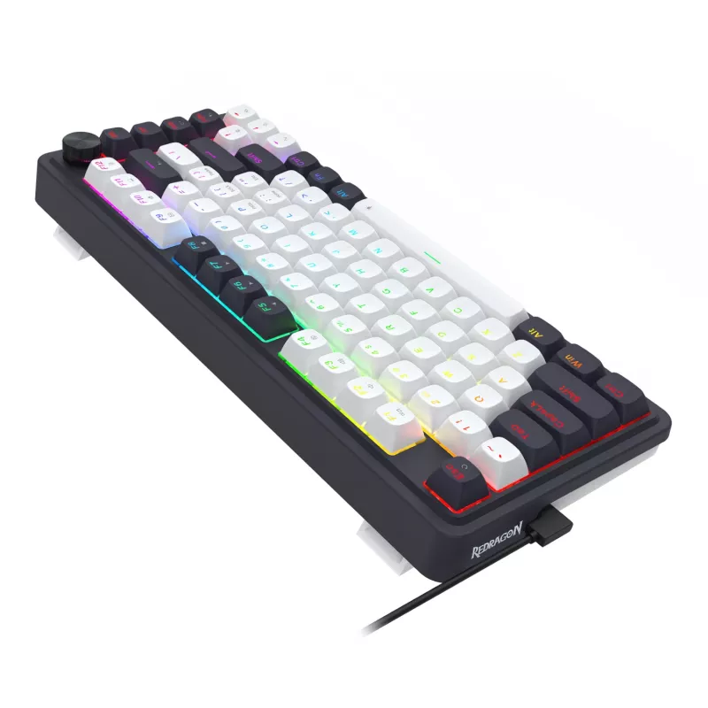 Redragon Ucal Magnetic K673WB-RGB-M 75% Tri-Mode Mehāniskā Spēļu Tastatūra, Balta/Melna