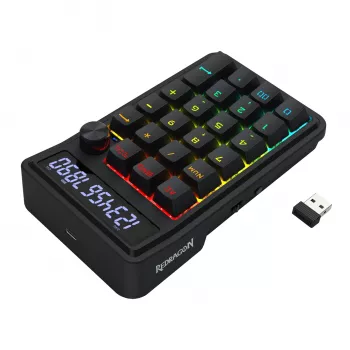 Redragon Cove K733-RGB-WL 60% Tri-Mode Mechanical Keyboard, Hot-Swappable, RGB, Black