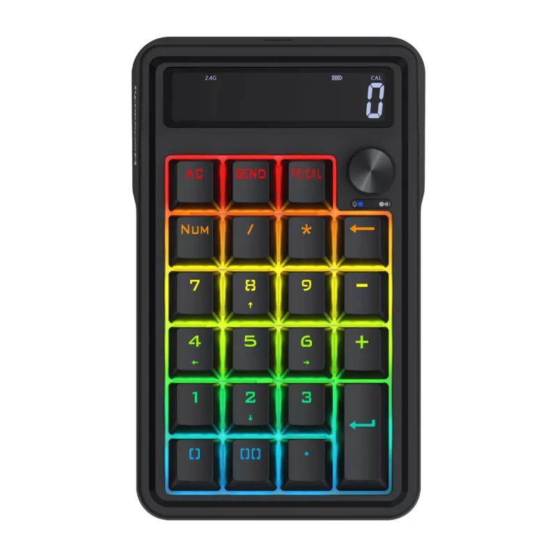 Redragon Cove K733-RGB-WL 60% Tri-Mode Mechanical Keyboard, Hot-Swappable, RGB, Black