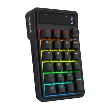 Redragon Cove K733-RGB-WL 60% Tri-Mode Mechanical Keyboard, Hot-Swappable, RGB, Black
