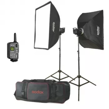 Godox M200-F Studio Flash Kit 2x200Ws ar Softboksiem un Statīviem