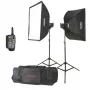 Godox M200-F Studio Flash Kit 2x200Ws ar Softboksiem un Statīviem