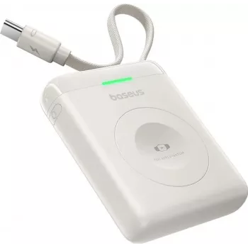Baseus EnerFill FW11 5W ārējais akumulators Apple Watch ar iebūvētu kabeli - Balts