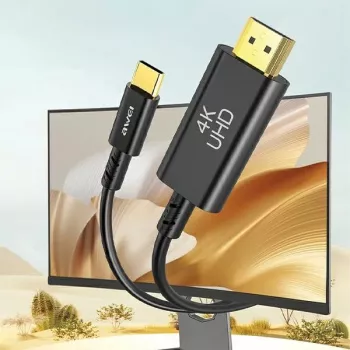 AWEI USB-C uz HDMI adaptera kabelis 4K 30Hz 2m Melns