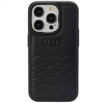 Audi GT Sintētiskās ādas cietais maciņš iPhone 15 Pro (6,1 inch) - Melns