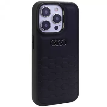 Audi GT Sintētiskās ādas cietais maciņš iPhone 15 Pro (6,1 inch) - Melns