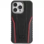 Audi Genuine Leather MagSafe iPhone 15 Pro Max 6.7 Black-Red Hardcase AU-TPUPCMIP15PM-R8/D3-RD