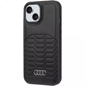 Audi Synthetic Leather MagSafe Hard Case for iPhone 15 / 14 / 13 6.1 inch Black