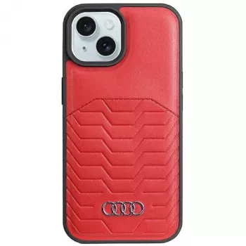 Audi Sintētiskās ādas MagSafe cietais maciņš iPhone 15 Plus / 14 Plus 6.7 inch - Sarkans