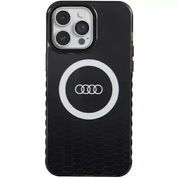 Audi IML Big Logo MagSafe Macīgs iPhone 14 Pro Max 6.7 inch Melns Cietais Macīgs