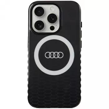 Audi IML Big Logo MagSafe Case for iPhone 15 Pro 6.1 inch Black Hard Case