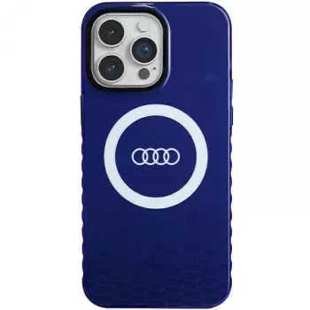 Audi IML Big Logo MagSafe Macītis iPhone 14 Pro Max 6.7 Navy Blue Cietais Macītis