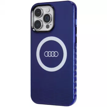 Audi IML Big Logo MagSafe Macītis iPhone 14 Pro Max 6.7 Navy Blue Cietais Macītis