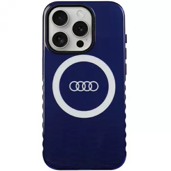 Audi IML Big Logo MagSafe Case iPhone 15 Pro 6.1 Navy Blue Hardcase