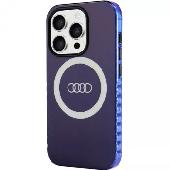Audi IML Big Logo MagSafe Case iPhone 15 Pro 6.1 Navy Blue Hardcase