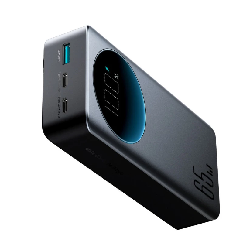 Joyroom JR-PBF05 Pro Power Bank 30000mAh 65W ar digitālo displeju 2x USB-C 1x USB-A - Melns