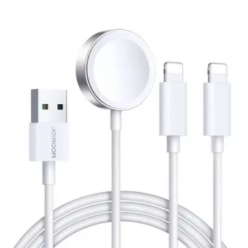 Joyroom S-IW007 3-in-1 magnētiskais uzlādes kabelis USB-A uz Lightning/USB-C/Micro USB 1,2m Balts
