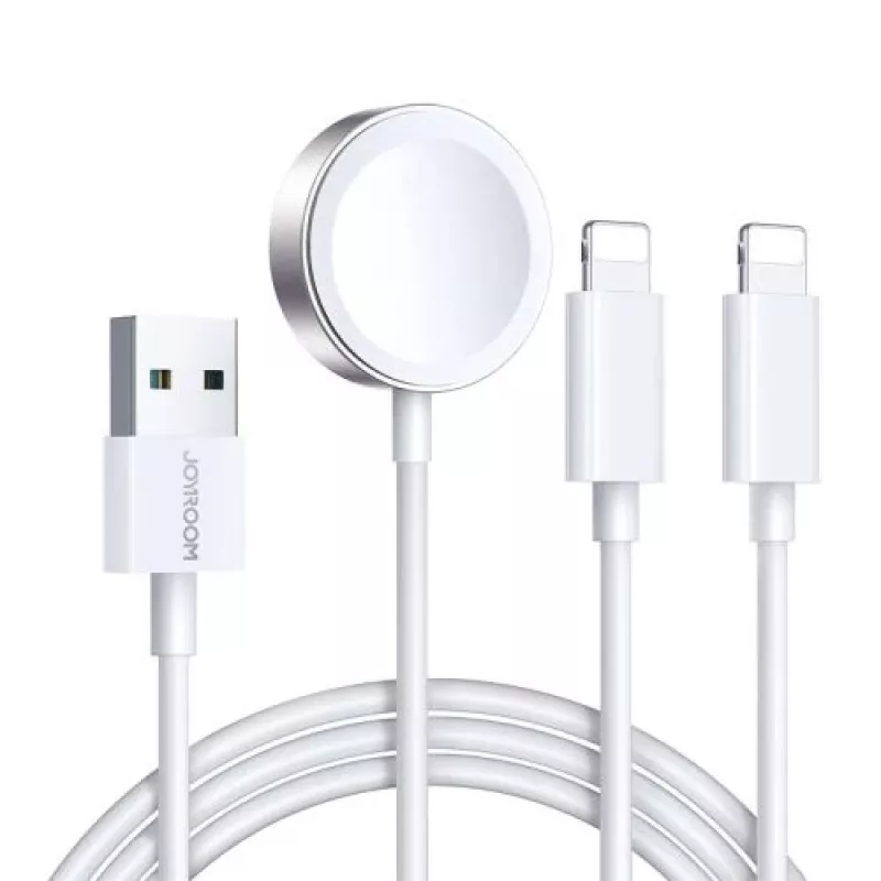 Joyroom S-IW007 3-in-1 magnētiskais uzlādes kabelis USB-A uz Lightning/USB-C/Micro USB 1,2m Balts