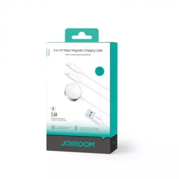 Joyroom S-IW007 3-in-1 magnētiskais uzlādes kabelis USB-A uz Lightning/USB-C/Micro USB 1,2m Balts