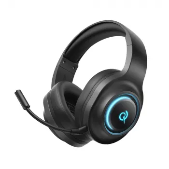 QCY V200 Pro Vadu Spēļu Austiņas ar Virtuālo 7.1 Skaņu un Noņemamu Mikrofonu - Melna