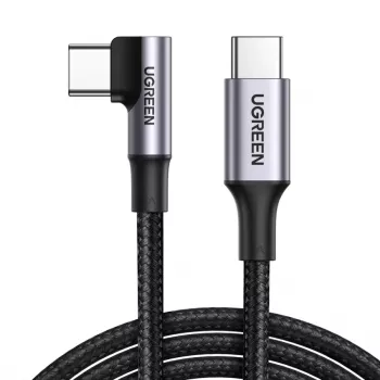 UGREEN USB-C to USB-C Angled Cable US334 5A PD 100W 2m Black