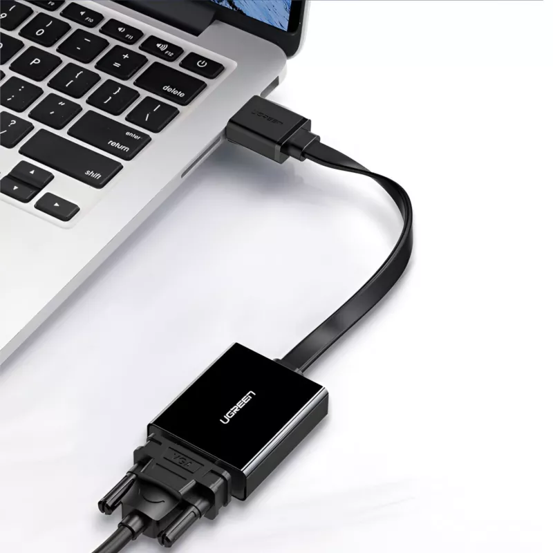 UGREEN HDMI uz VGA adapteris MM103, 25cm, Melns