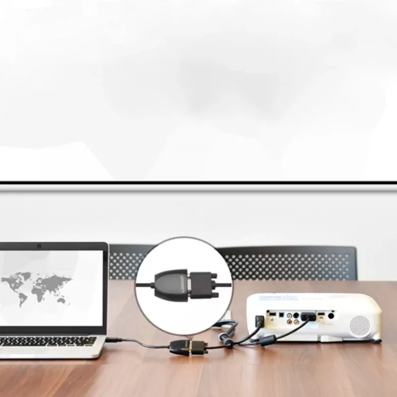 UGREEN HDMI uz VGA pārveidotājs MM105, bez audio, melns