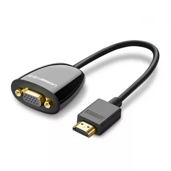 UGREEN HDMI uz VGA pārveidotājs MM105, bez audio, melns
