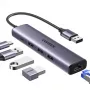 UGREEN 5-in-1 USB-A Hub līdz 3x USB 3.0 + RJ45 + USB-C (Sudraba)