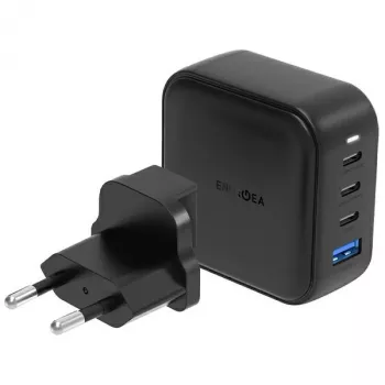 ENERGEA Travelite GAN100 100W GaN USB-C Lādētājs 3C1A Melns US+EU