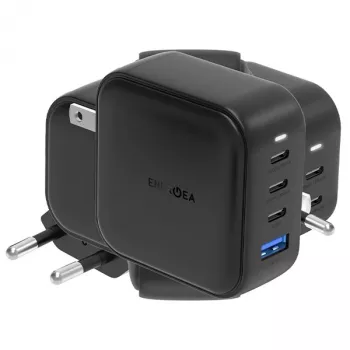 ENERGEA Travelite GAN100 100W GaN USB-C Lādētājs 3C1A Melns US+EU