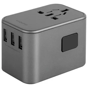 ENERGEA Travelworld 35.5W 3A2C USB lādētājs ar ASV/ES/APV/AU kontaktdakšām, Gunmetal