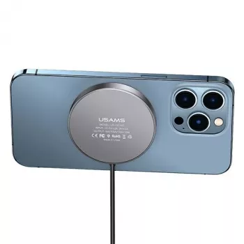 USAMS Magnetic Wireless Charger 15W Aluminium Black US-CD183