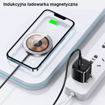 USAMS Magnetic Wireless Charger 15W Aluminium Black US-CD183