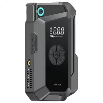 USAMS Jumpstarter Power Bank 8000mAh ar LED lukturīti Melns ZB287