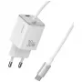 USAMS 30W GaN ātrais lādētājs ar USB-C kabeli (melns)