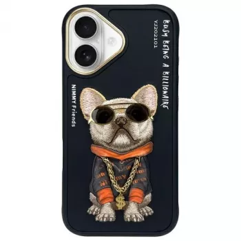 Nimmy Case for iPhone 16 6.1 Black Glasses Cool Dog