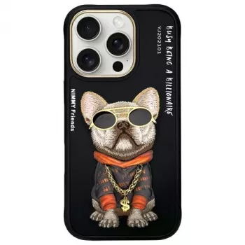 Nimmy Case for iPhone 16 Pro Max 6.9 inch Black Glasses Cool Dog