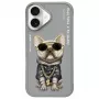 Nimmy aizsargmaciņš Apple iPhone 16 6.1 inch pelēks Glasses Cool Dog