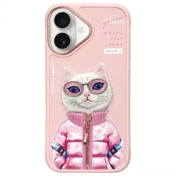 Nimmy Cool&Cute 2.0 Cat aizmugurējais vāciņš Apple iPhone 16 6.1 inch rozā