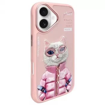 Nimmy Cool&Cute 2.0 Cat aizmugurējais vāciņš Apple iPhone 16 6.1 inch rozā