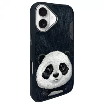 Nimmy Big Eyed Pet 2.0 Panda Case for Apple iPhone 16 6.1 Black